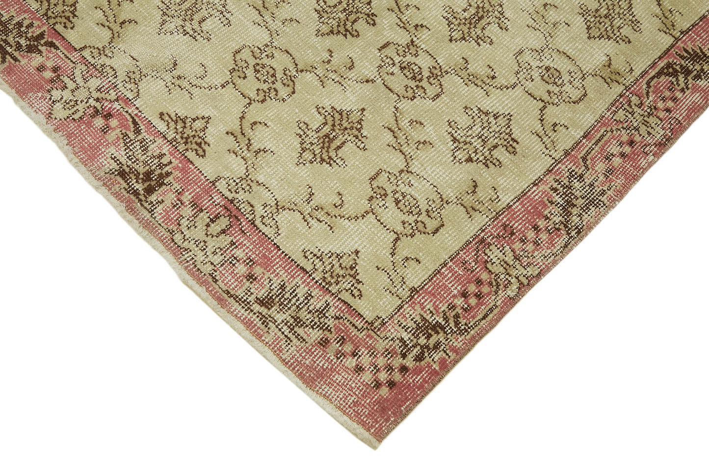4x6 Beige Turkish Vintage Area Rug - 45922