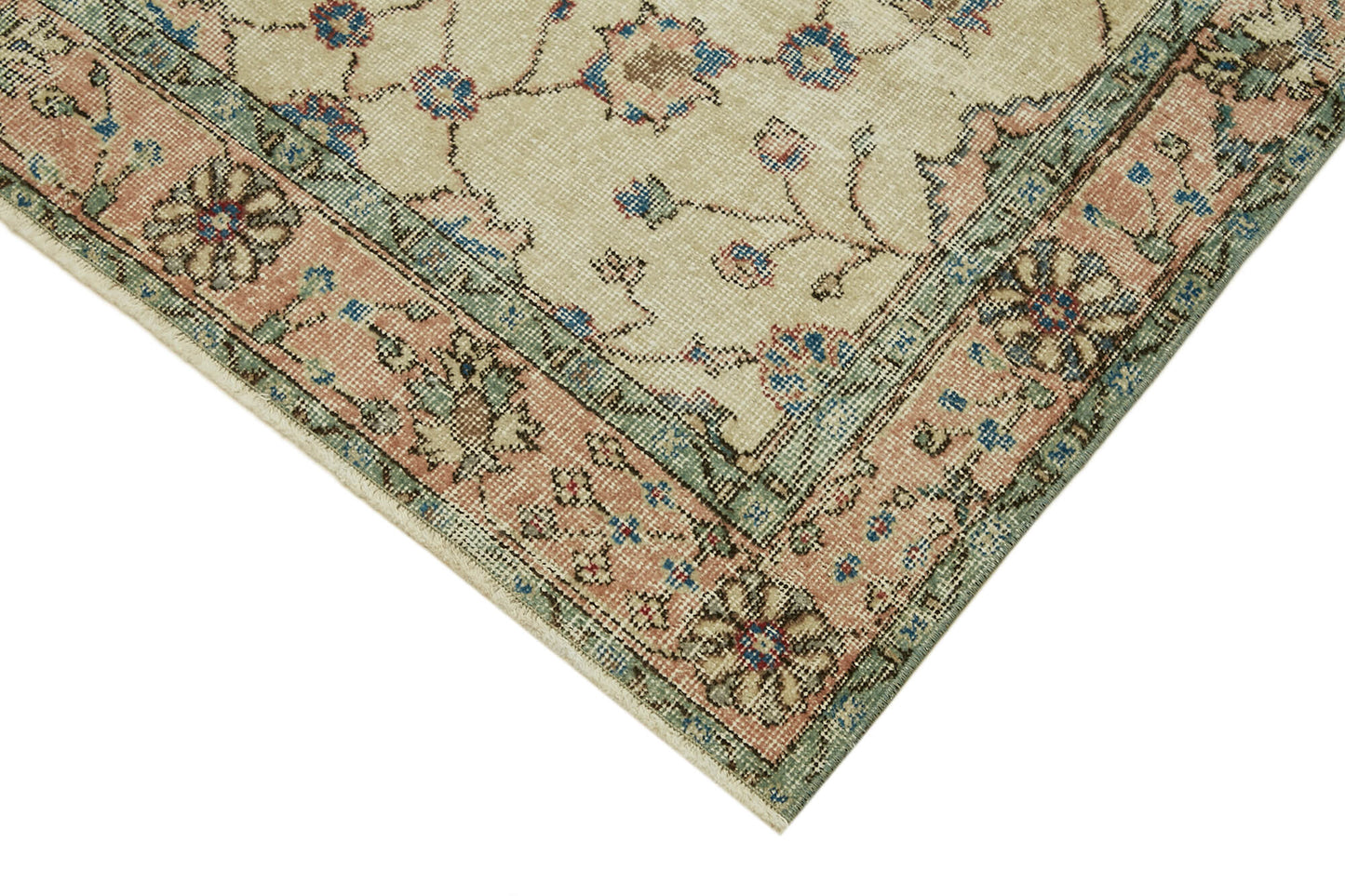 4x6 Beige Turkish Vintage Area Rug - 45923