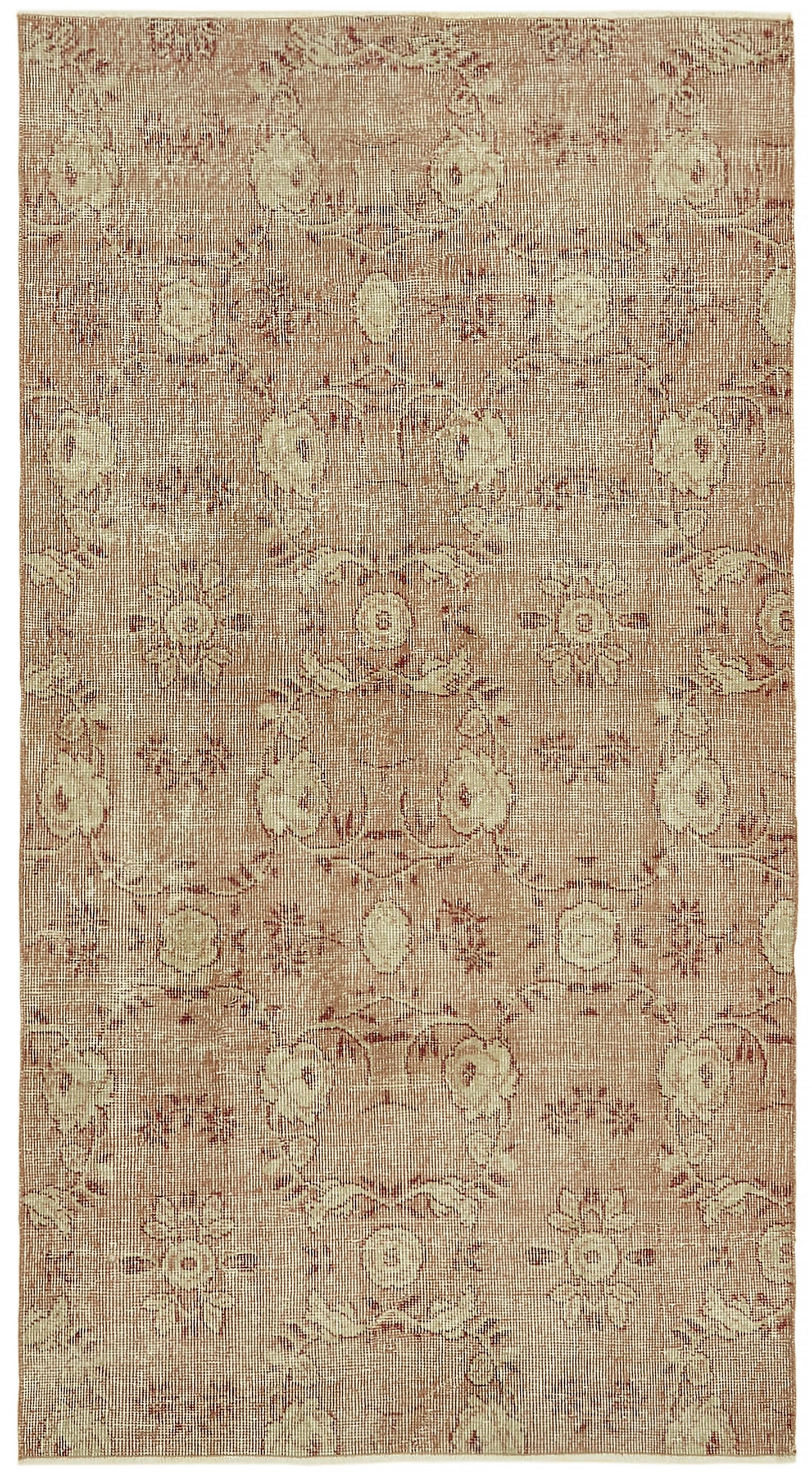 4x6 Beige Turkish Vintage Area Rug - 45925