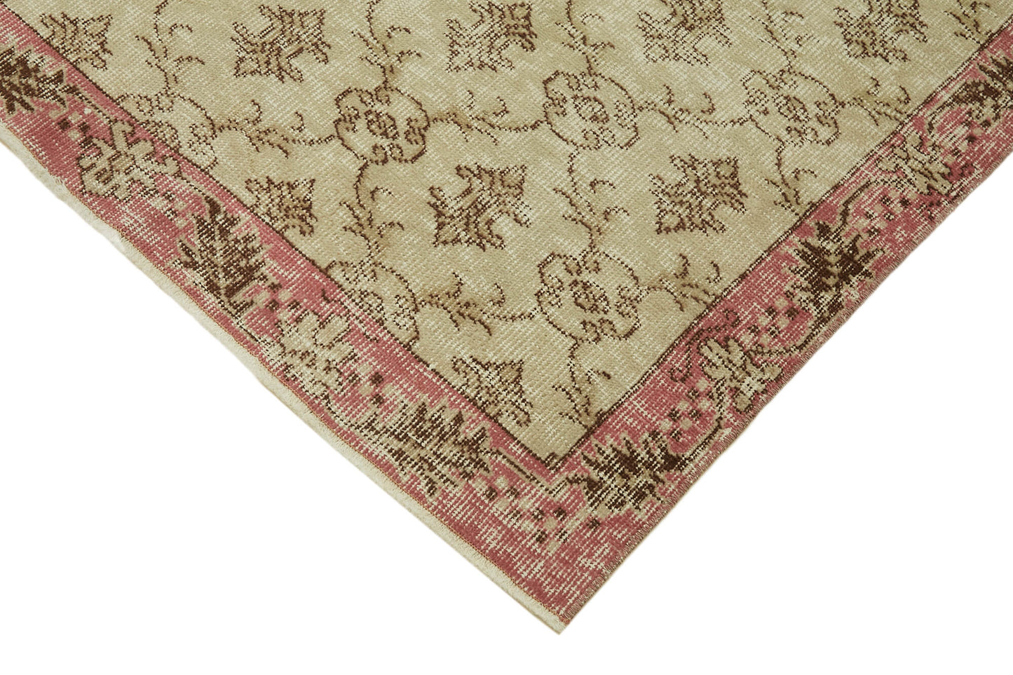 4x6 Beige Turkish Vintage Area Rug - 45926