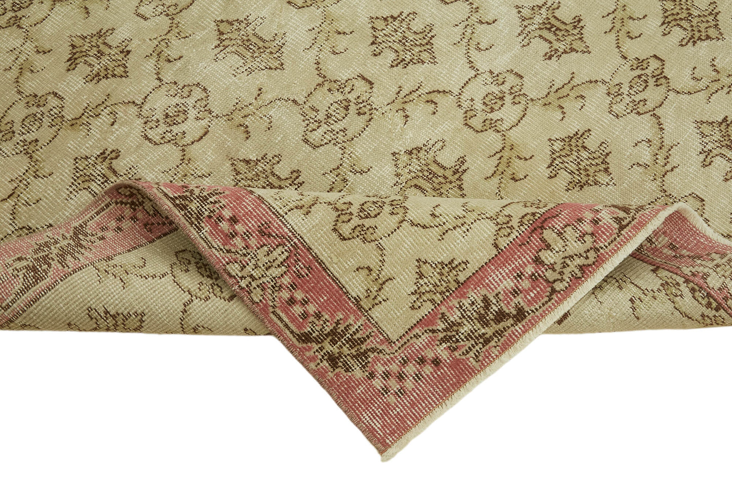 4x6 Beige Turkish Vintage Area Rug - 45926