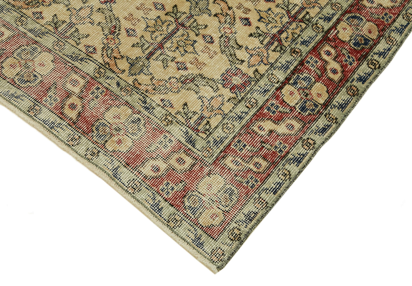 4x6 Beige Turkish Vintage Area Rug - 45927