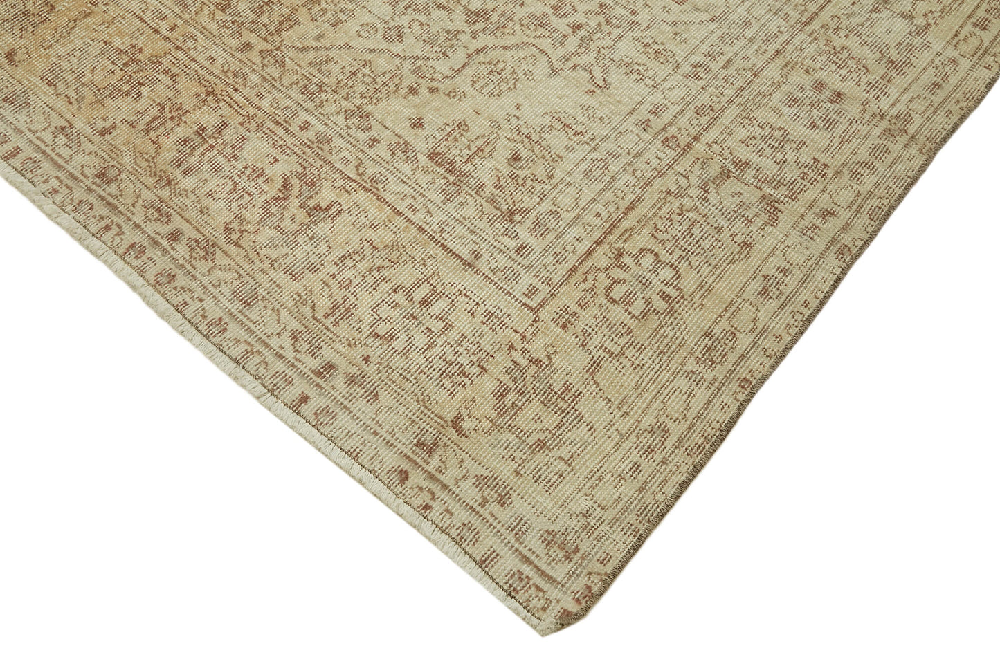 7x11 Beige Turkish Vintage Area Rug - 46044