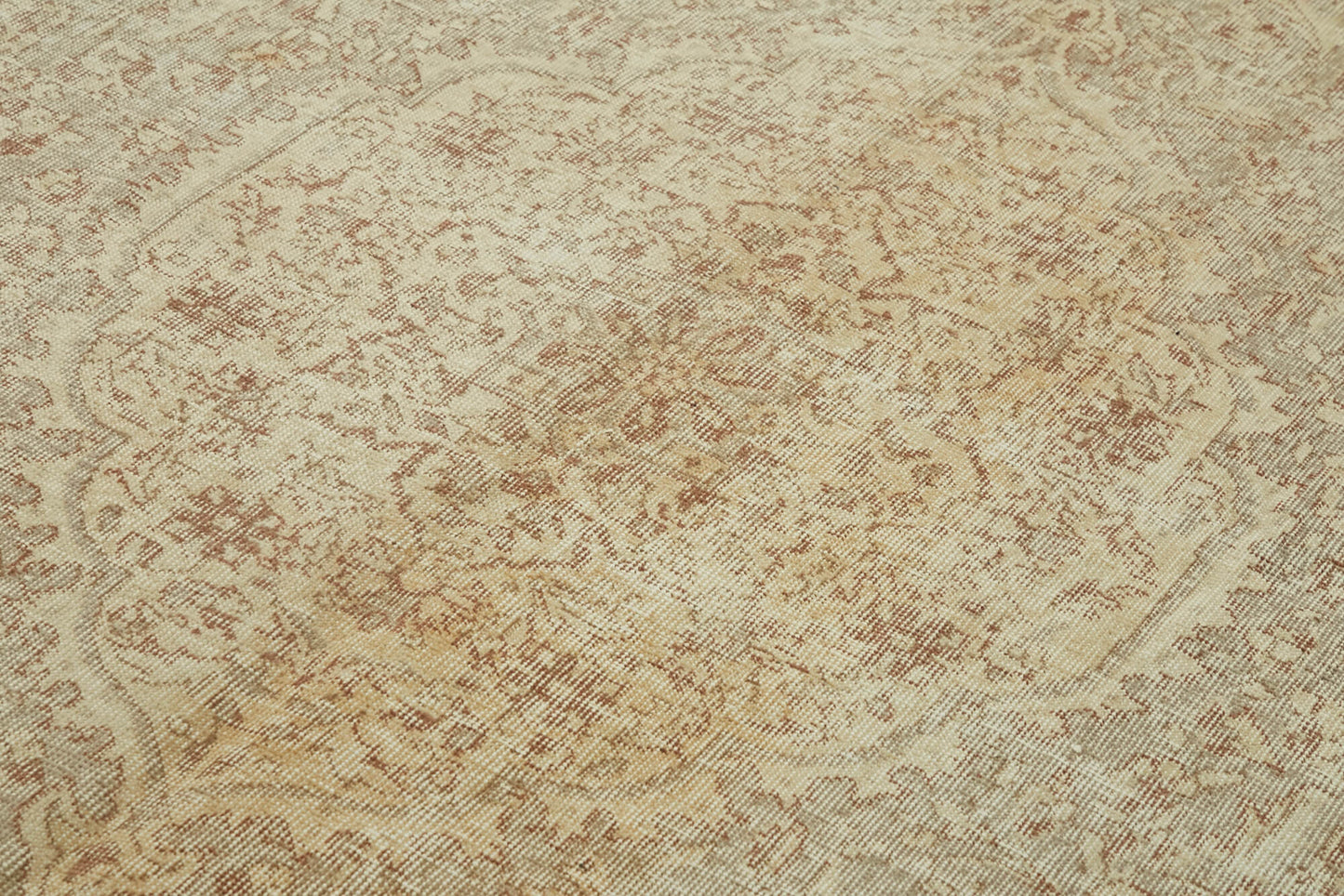 7x11 Beige Turkish Vintage Area Rug - 46044