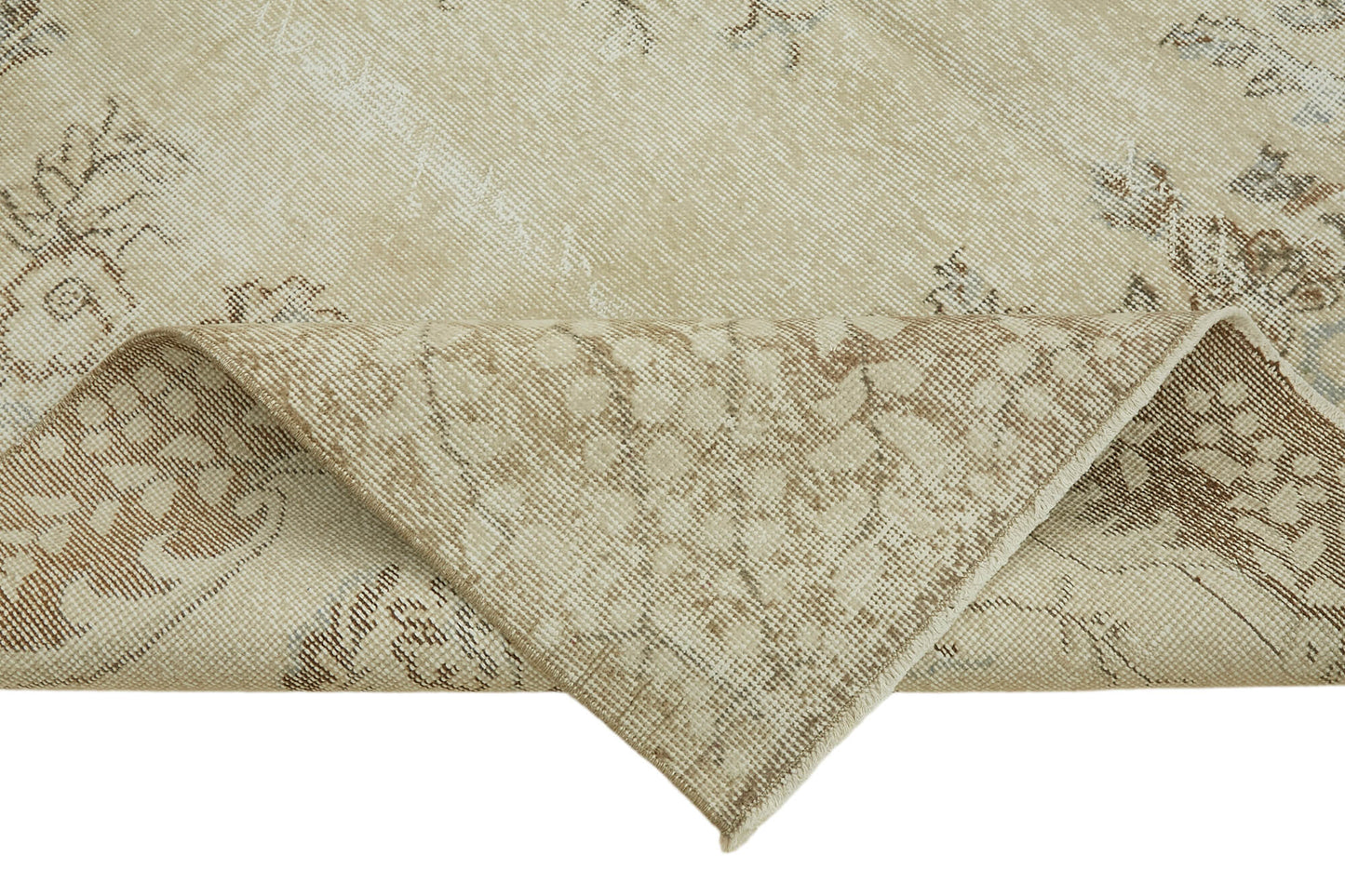 7x11 Beige Turkish Vintage Area Rug - 46046