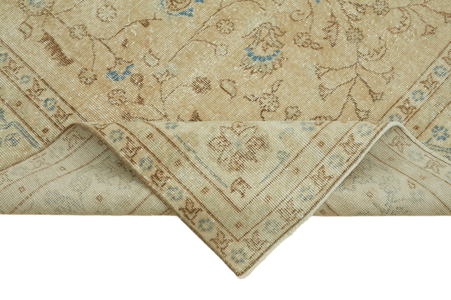 6x10 Beige Turkish Vintage Area Rug - 46062
