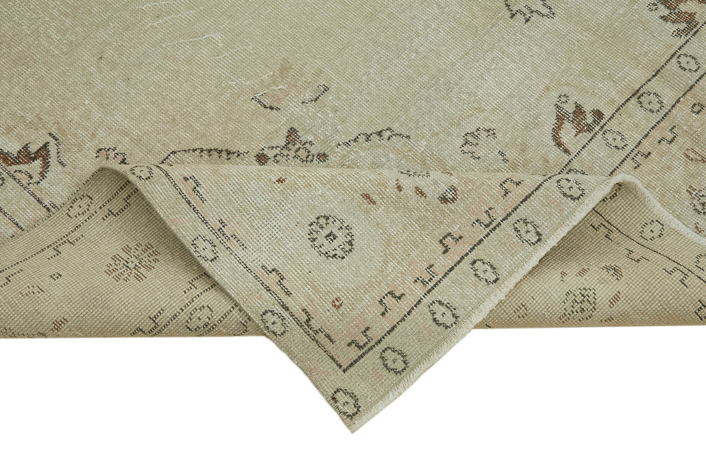 6x10 Beige Turkish Vintage Area Rug - 46064