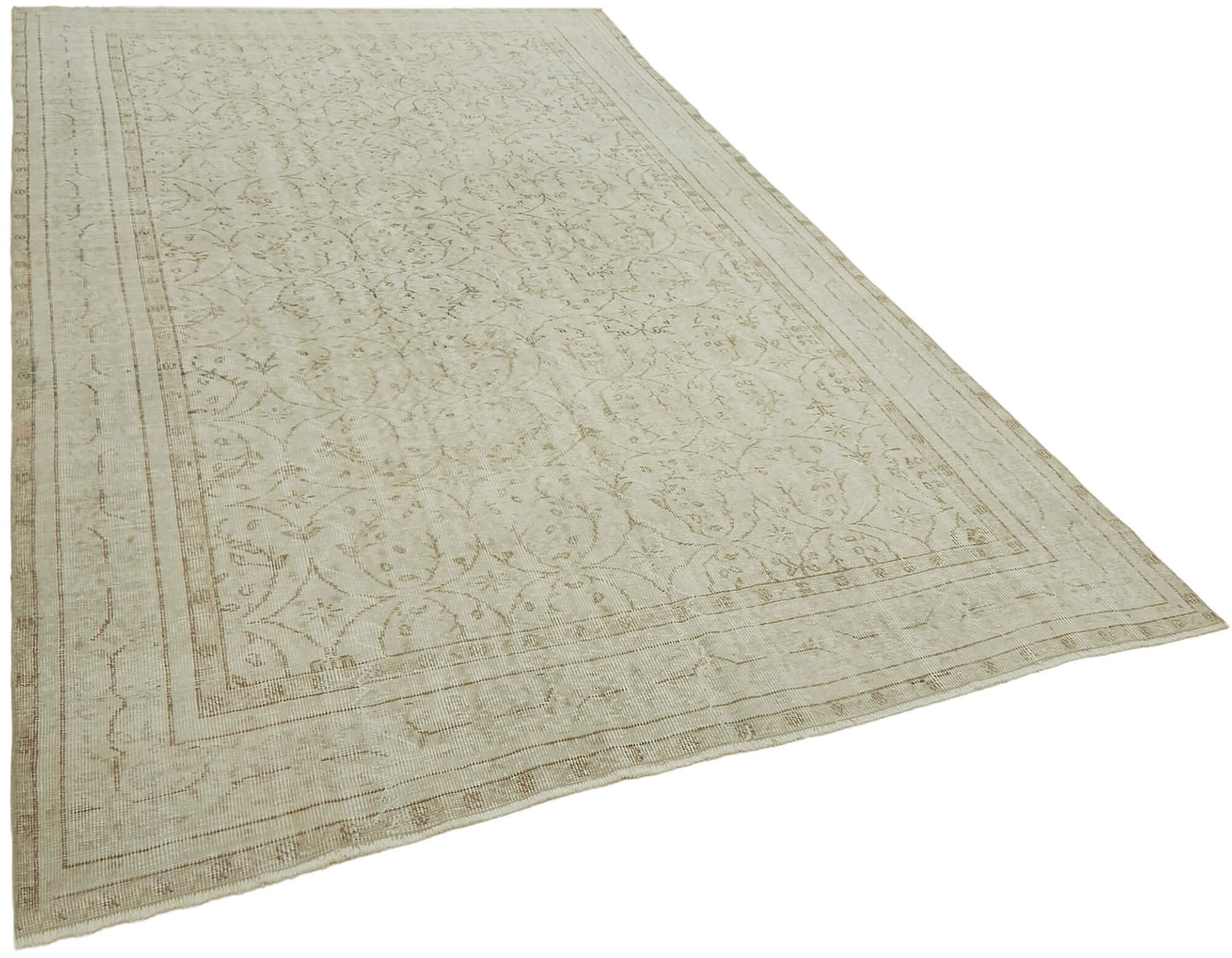 7x10 Beige Turkish Vintage Area Rug - 46065