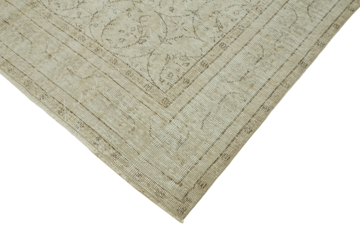 7x10 Beige Turkish Vintage Area Rug - 46065