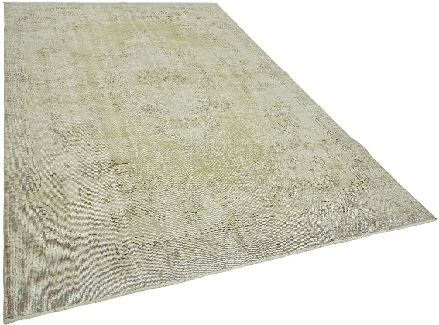 7x10 Beige Turkish Vintage Area Rug - 46071
