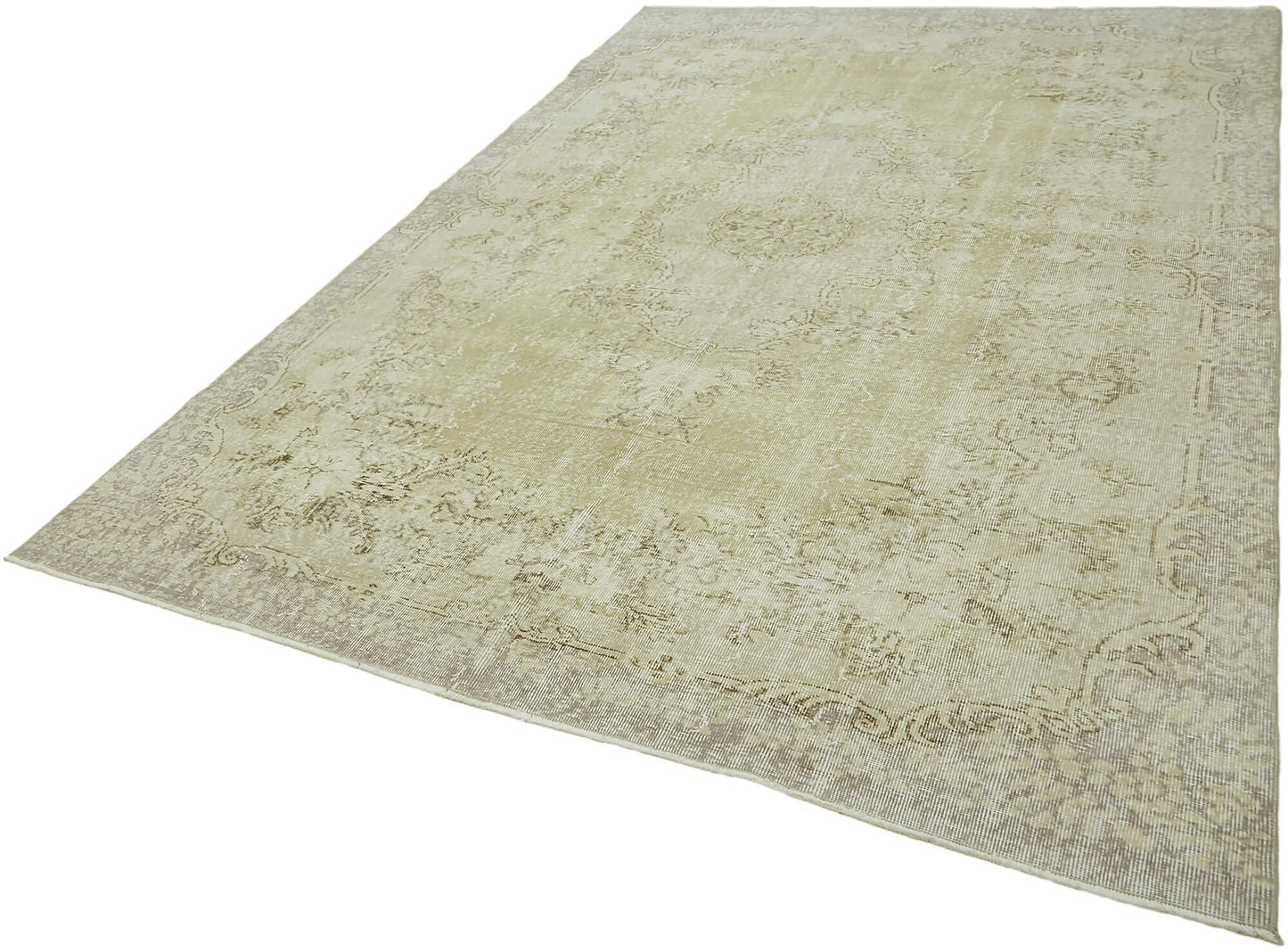 7x10 Beige Turkish Vintage Area Rug - 46071