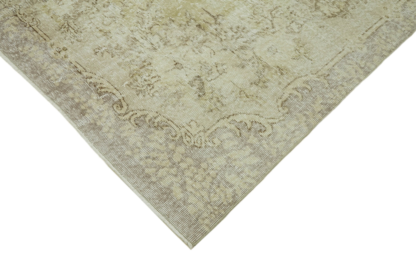 7x10 Beige Turkish Vintage Area Rug - 46071