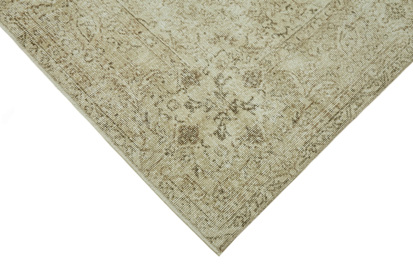 7x10 Beige Turkish Vintage Area Rug - 46072