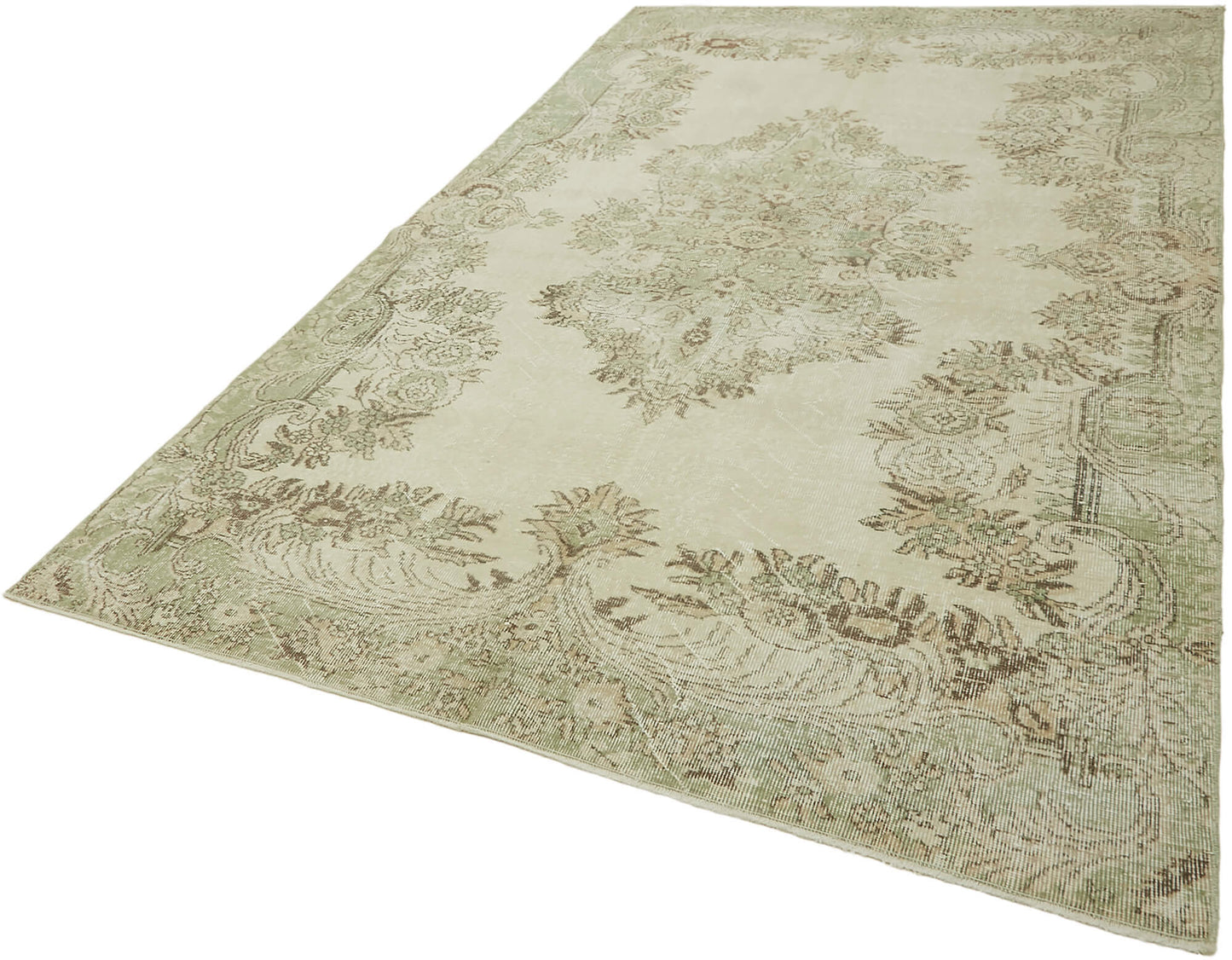 6x10 Beige Turkish Vintage Area Rug - 46073