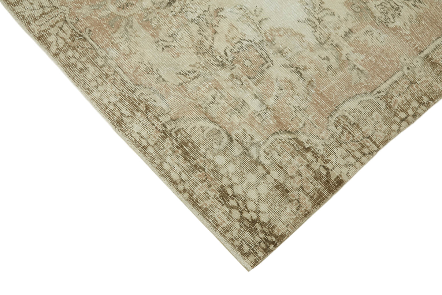 6x10 Beige Turkish Vintage Area Rug - 46076