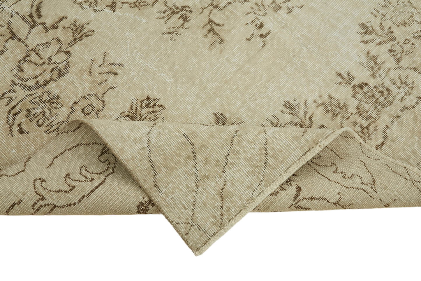 6x10 Beige Turkish Vintage Area Rug - 46077