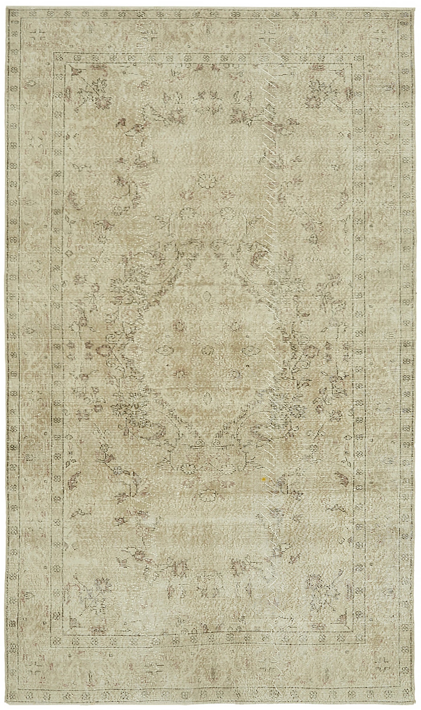 6x10 Beige Turkish Vintage Area Rug - 46081