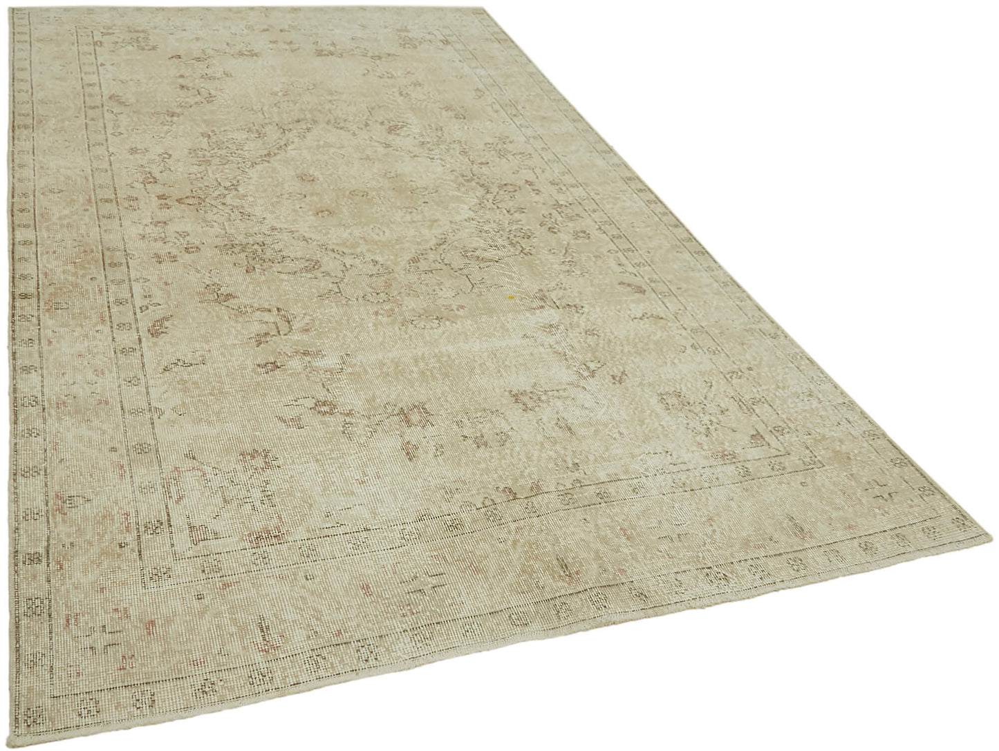 6x10 Beige Turkish Vintage Area Rug - 46081