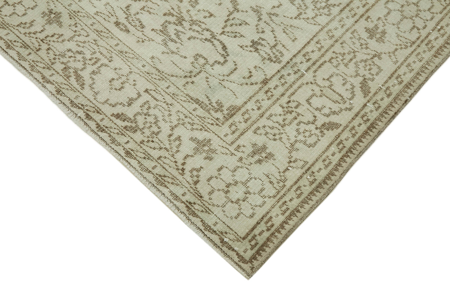 6x9 Beige Turkish Vintage Area Rug - 46083