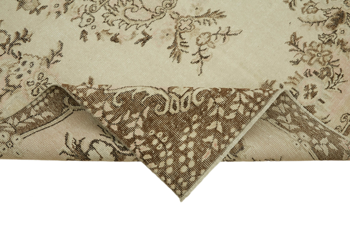 6x10 Beige Turkish Vintage Area Rug - 46085