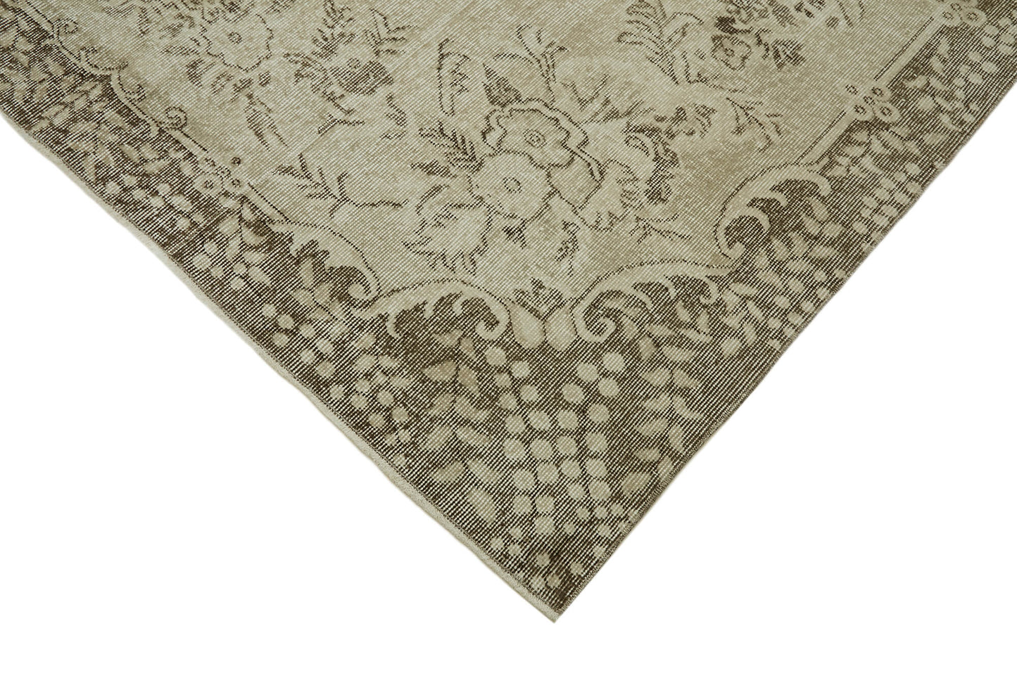 6x10 Beige Turkish Vintage Area Rug - 46086