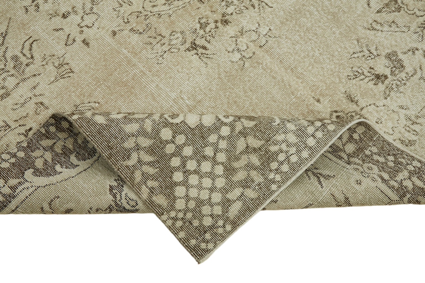 6x10 Beige Turkish Vintage Area Rug - 46086