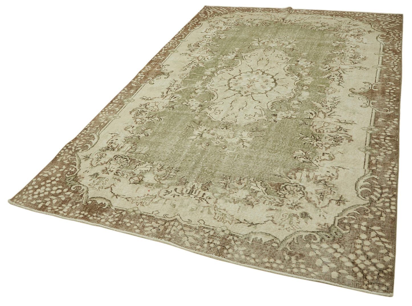 6x10 Beige Turkish Vintage Area Rug - 46090