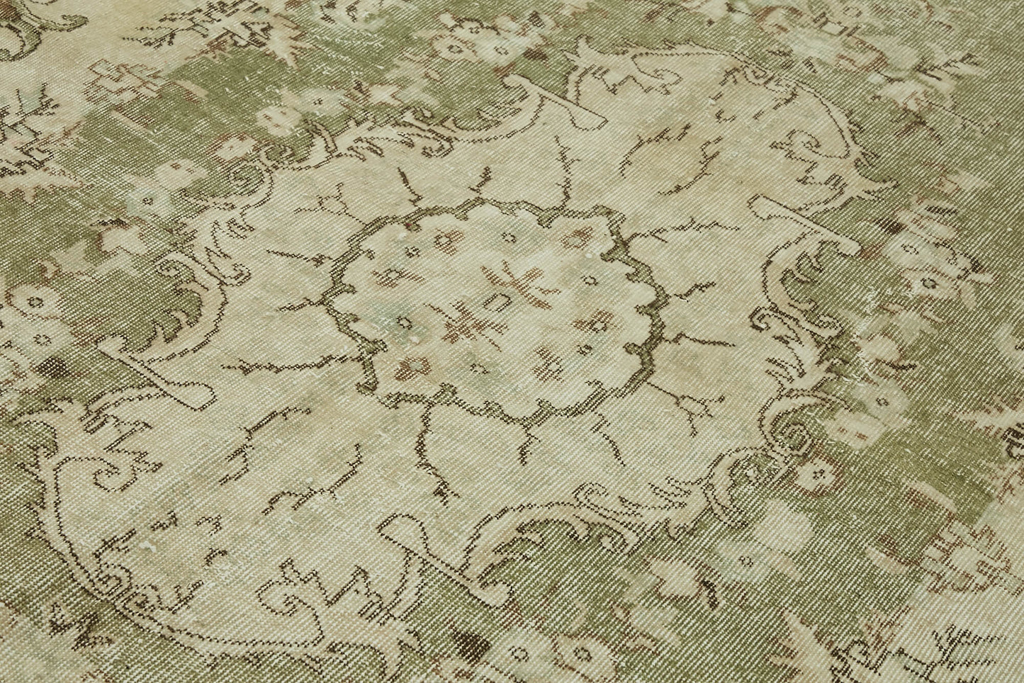 6x10 Beige Turkish Vintage Area Rug - 46090