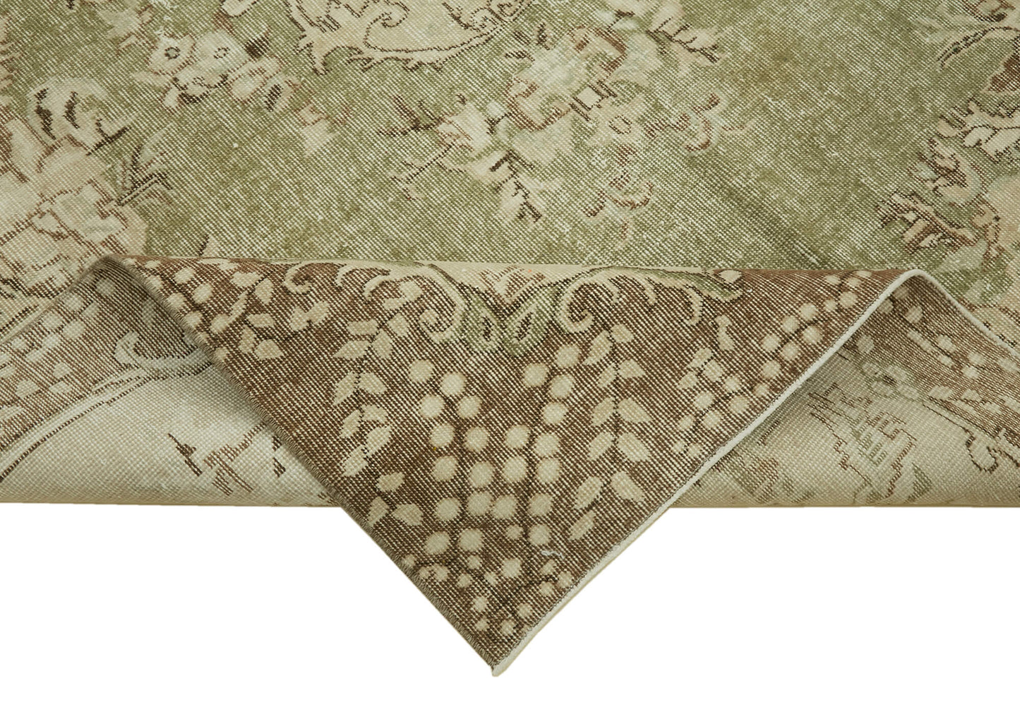 6x10 Beige Turkish Vintage Area Rug - 46090