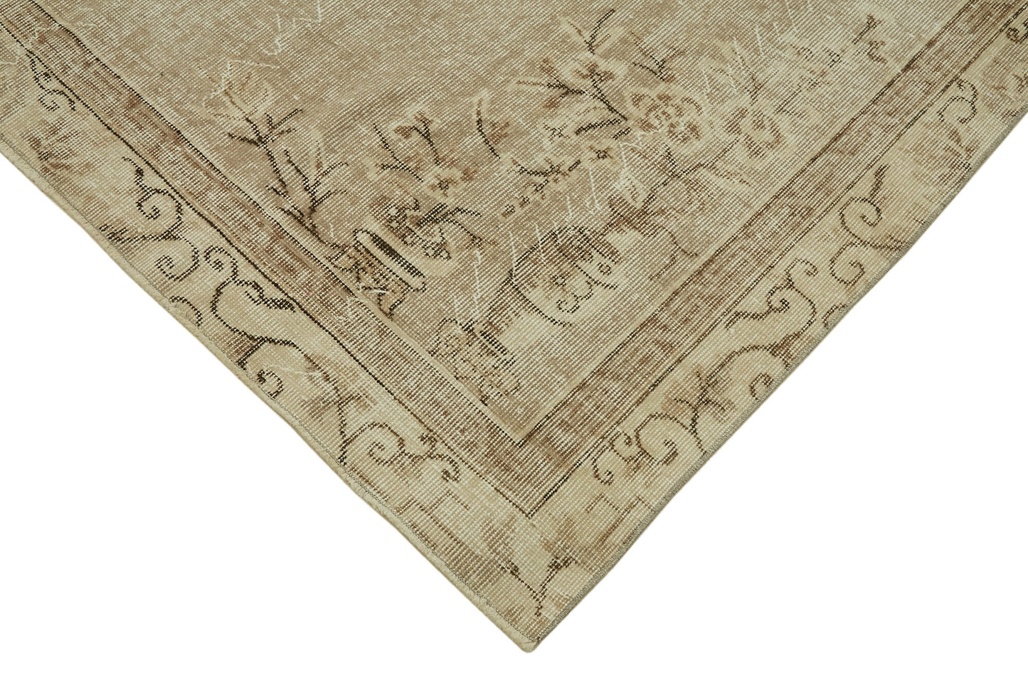 6x10 Beige Turkish Vintage Area Rug - 46092