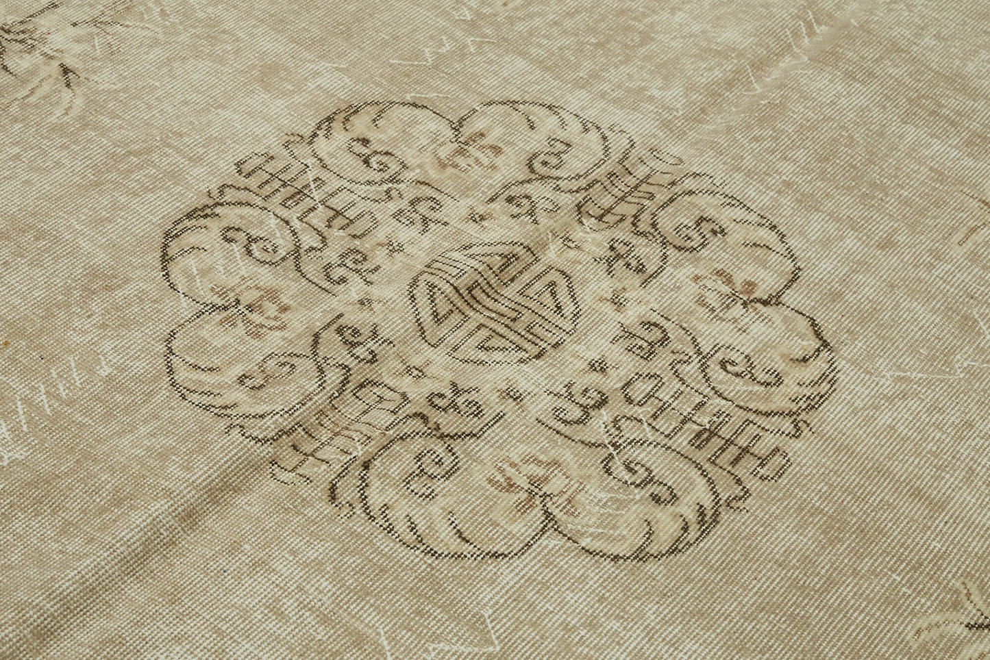 6x10 Beige Turkish Vintage Area Rug - 46092