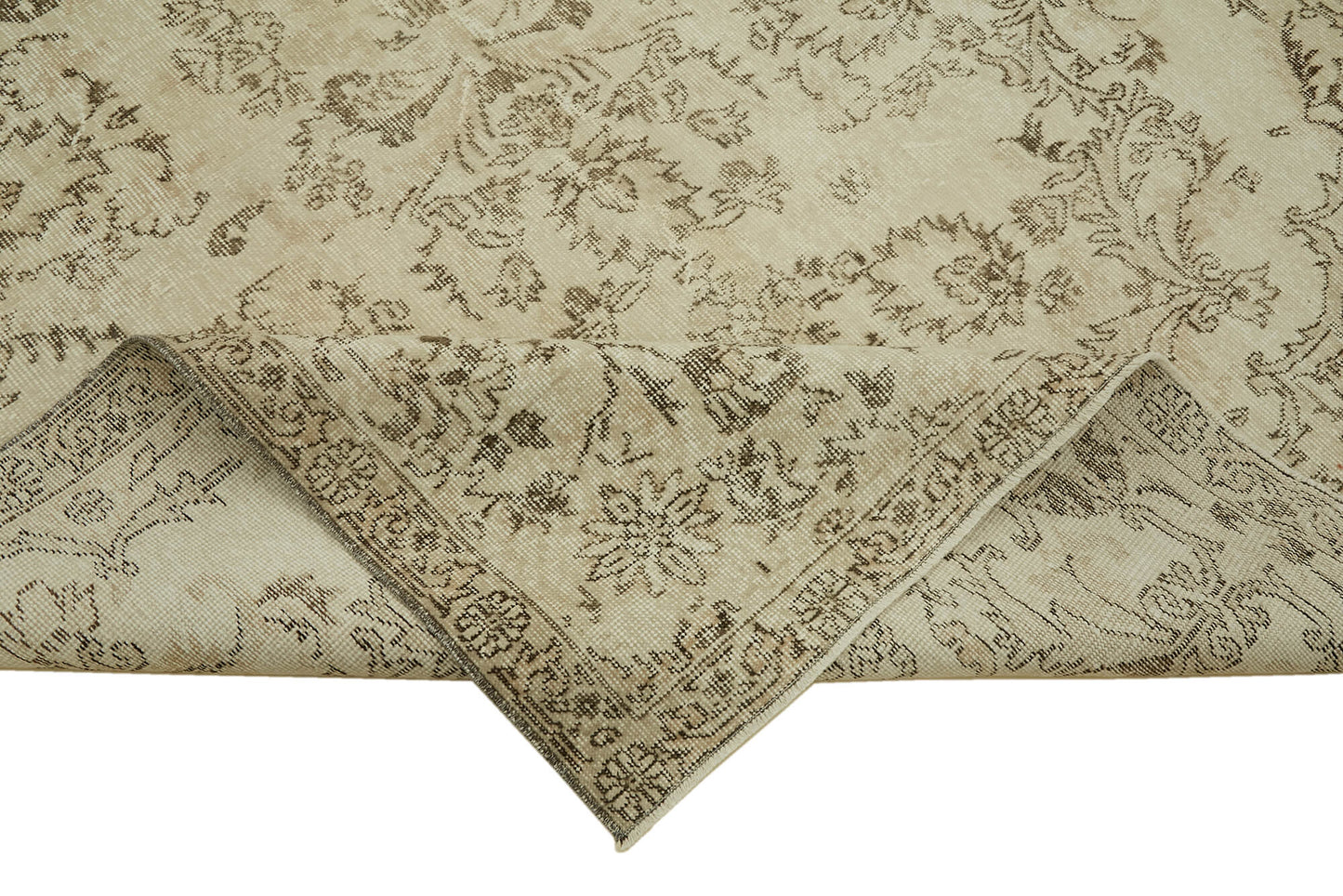 6x10 Beige Turkish Vintage Area Rug - 46094