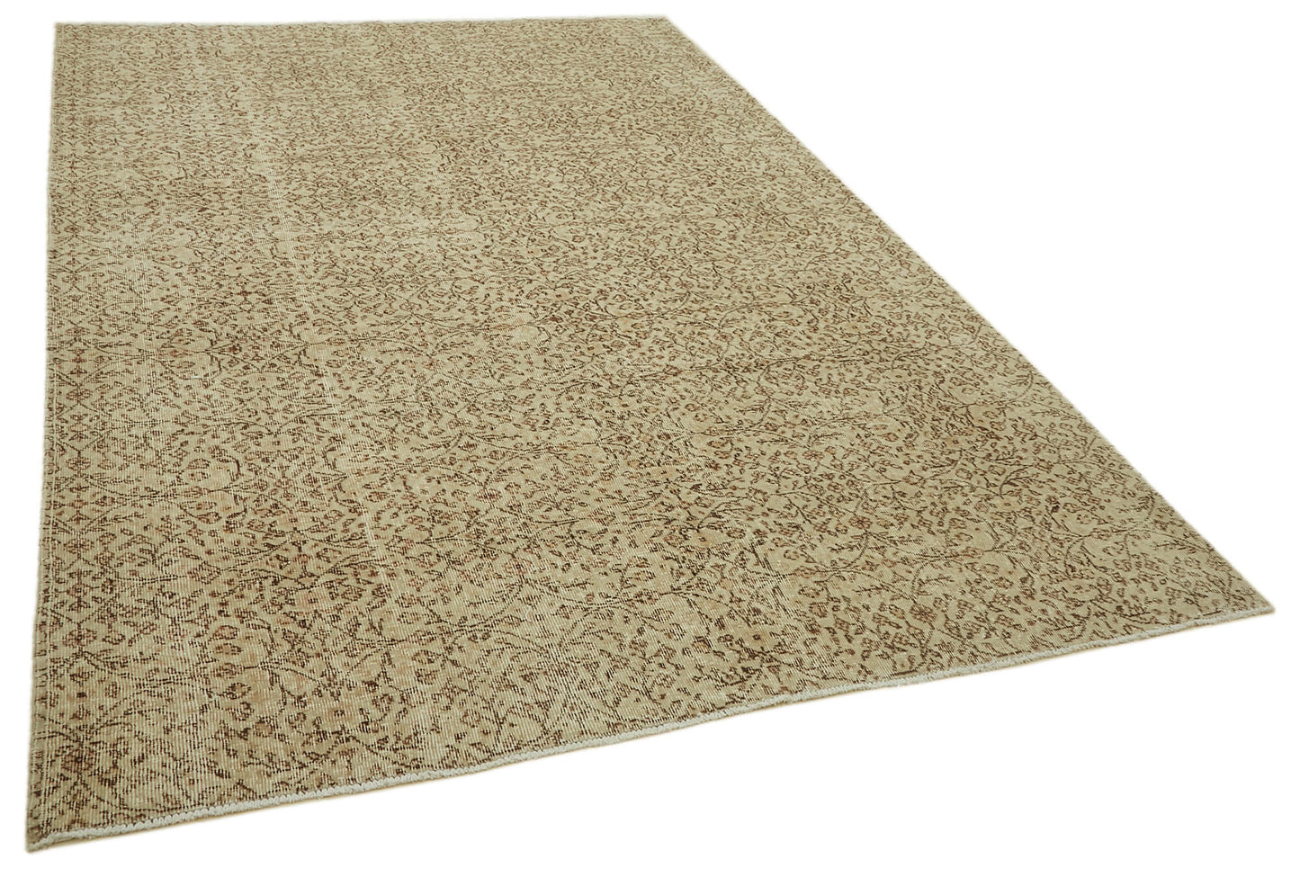 7x10 Beige Turkish Vintage Area Rug - 46100