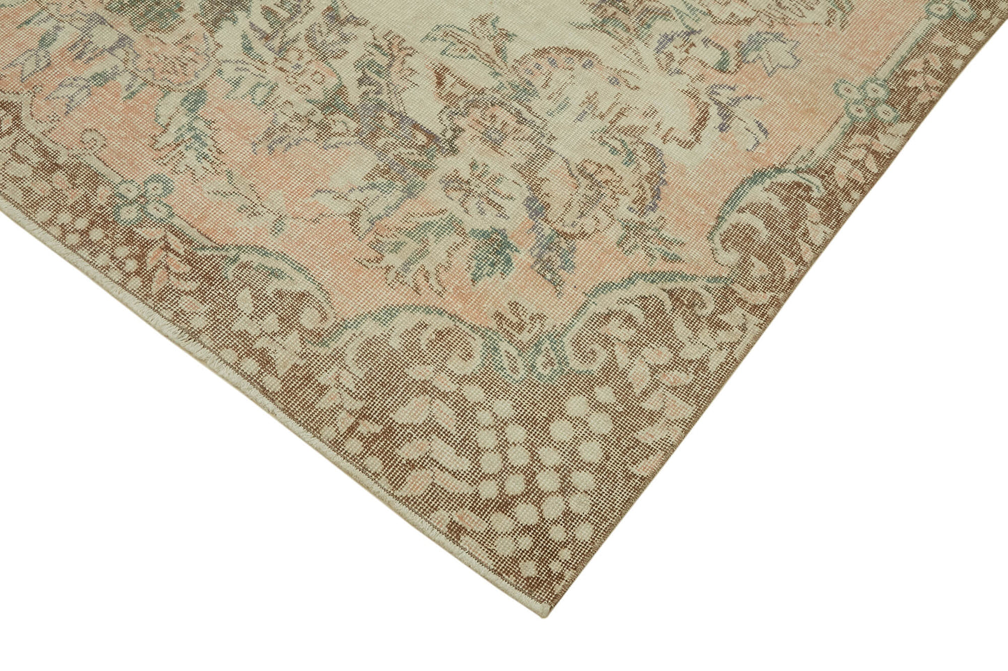 6x9 Beige Turkish Vintage Area Rug - 46102