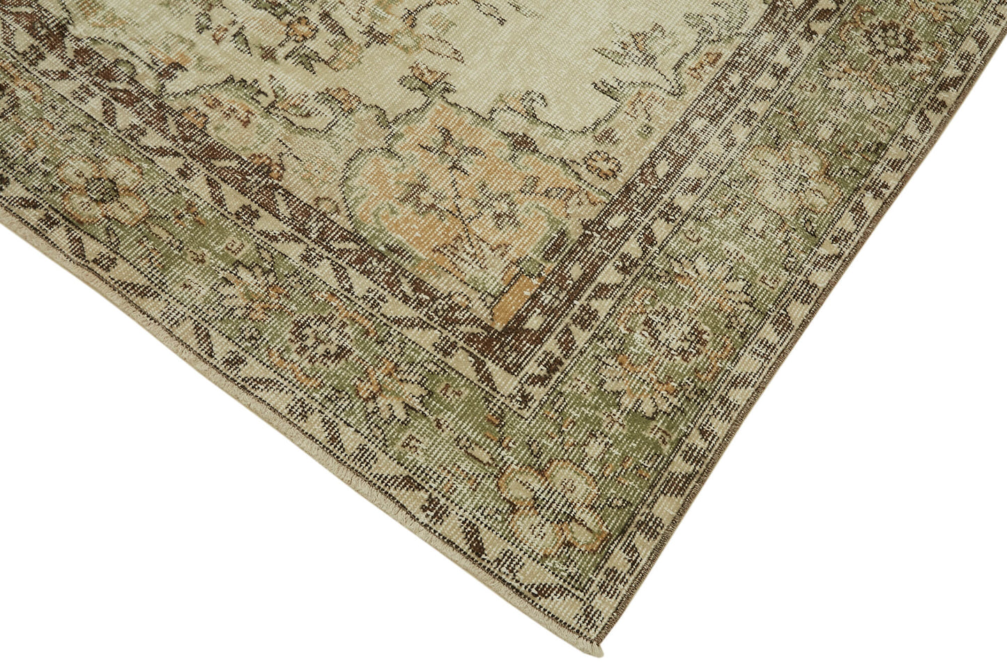 6x10 Beige Turkish Vintage Area Rug - 46103