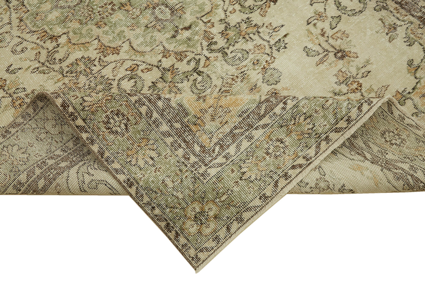 6x10 Beige Turkish Vintage Area Rug - 46103