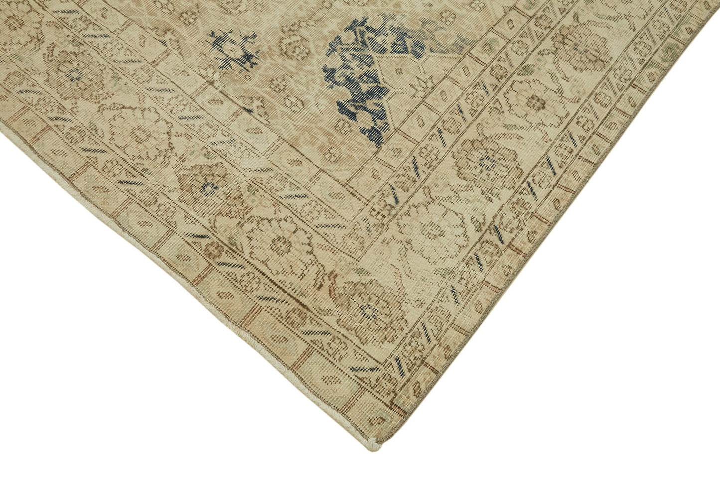 6x9 Beige Turkish Vintage Area Rug - 46104