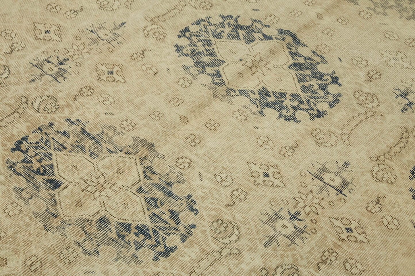 6x9 Beige Turkish Vintage Area Rug - 46104