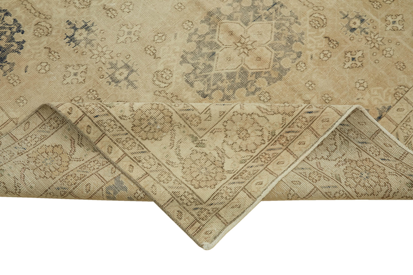 6x9 Beige Turkish Vintage Area Rug - 46104