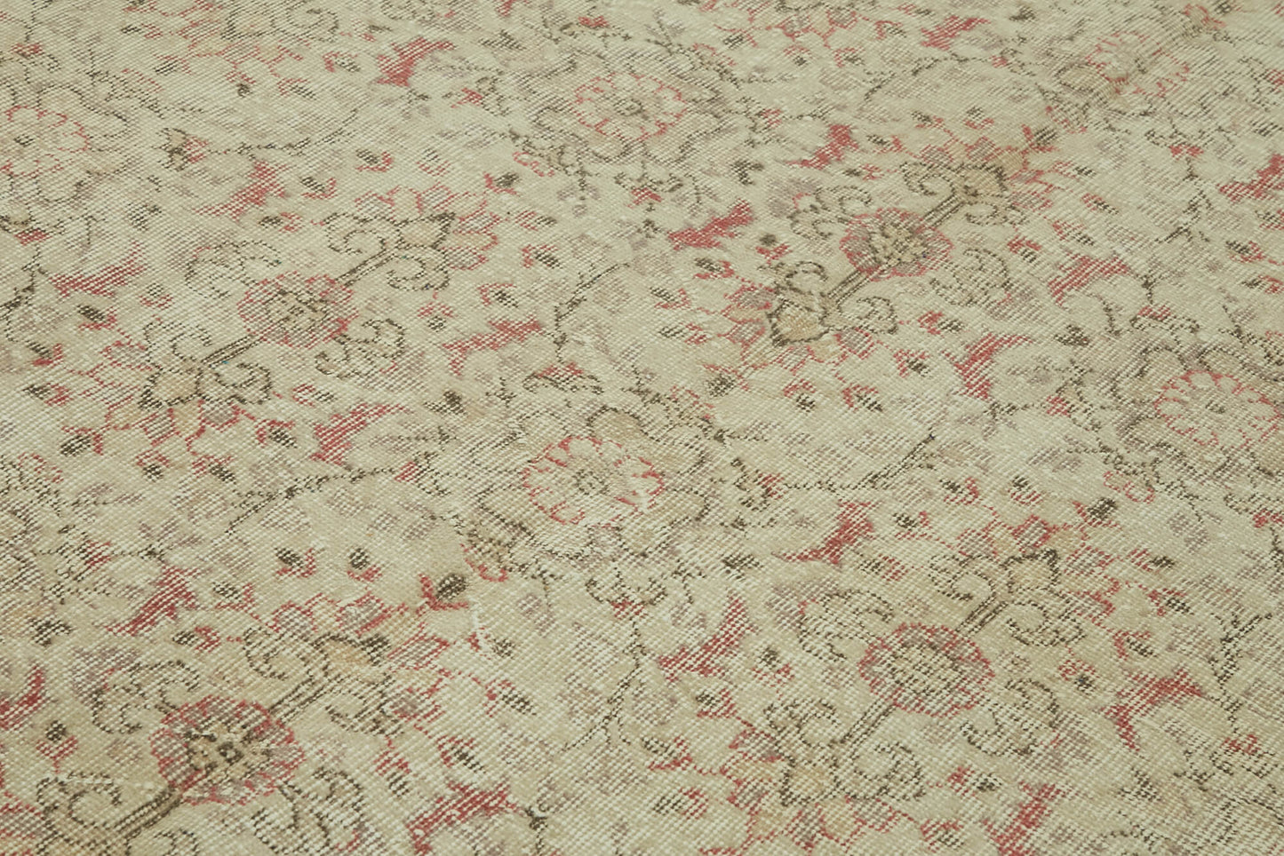 7x10 Beige Turkish Vintage Area Rug - 46105