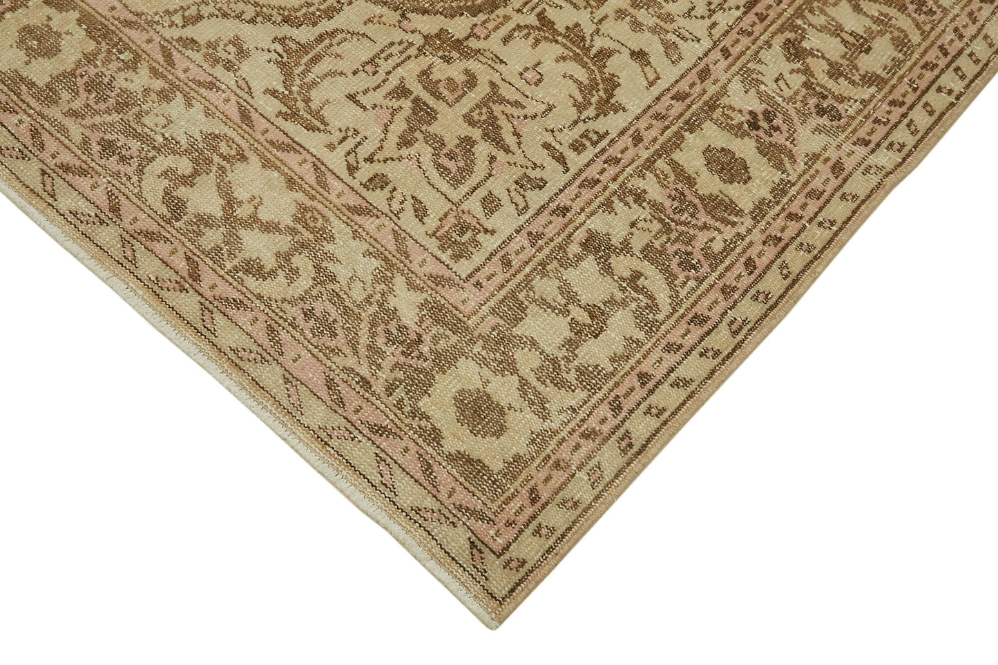 6x10 Beige Turkish Vintage Area Rug - 46107