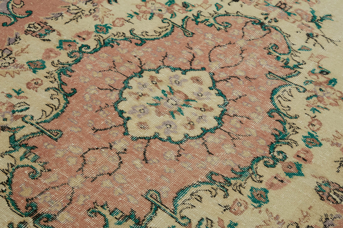 6x11 Beige Turkish Vintage Area Rug - 46111