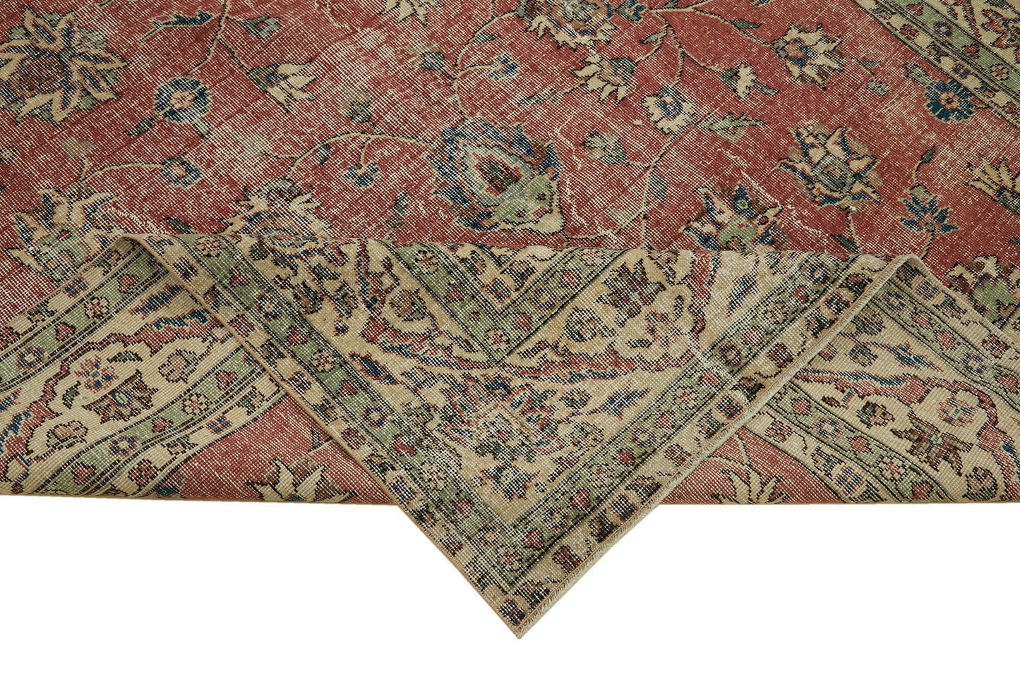 6x10 Beige Turkish Vintage Area Rug - 46114