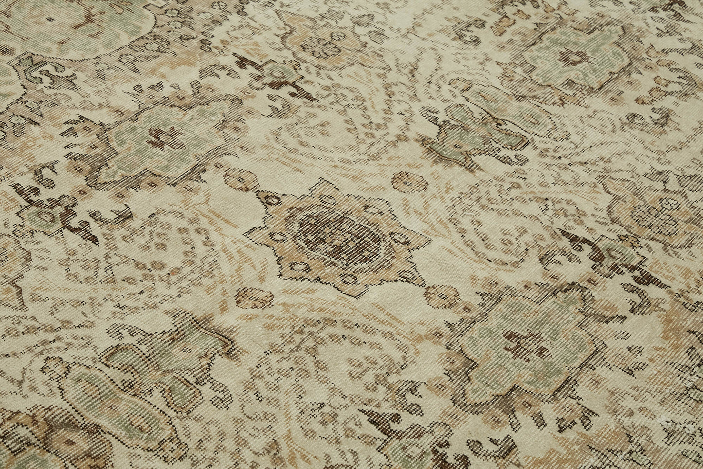 7x10 Beige Turkish Vintage Area Rug - 46119