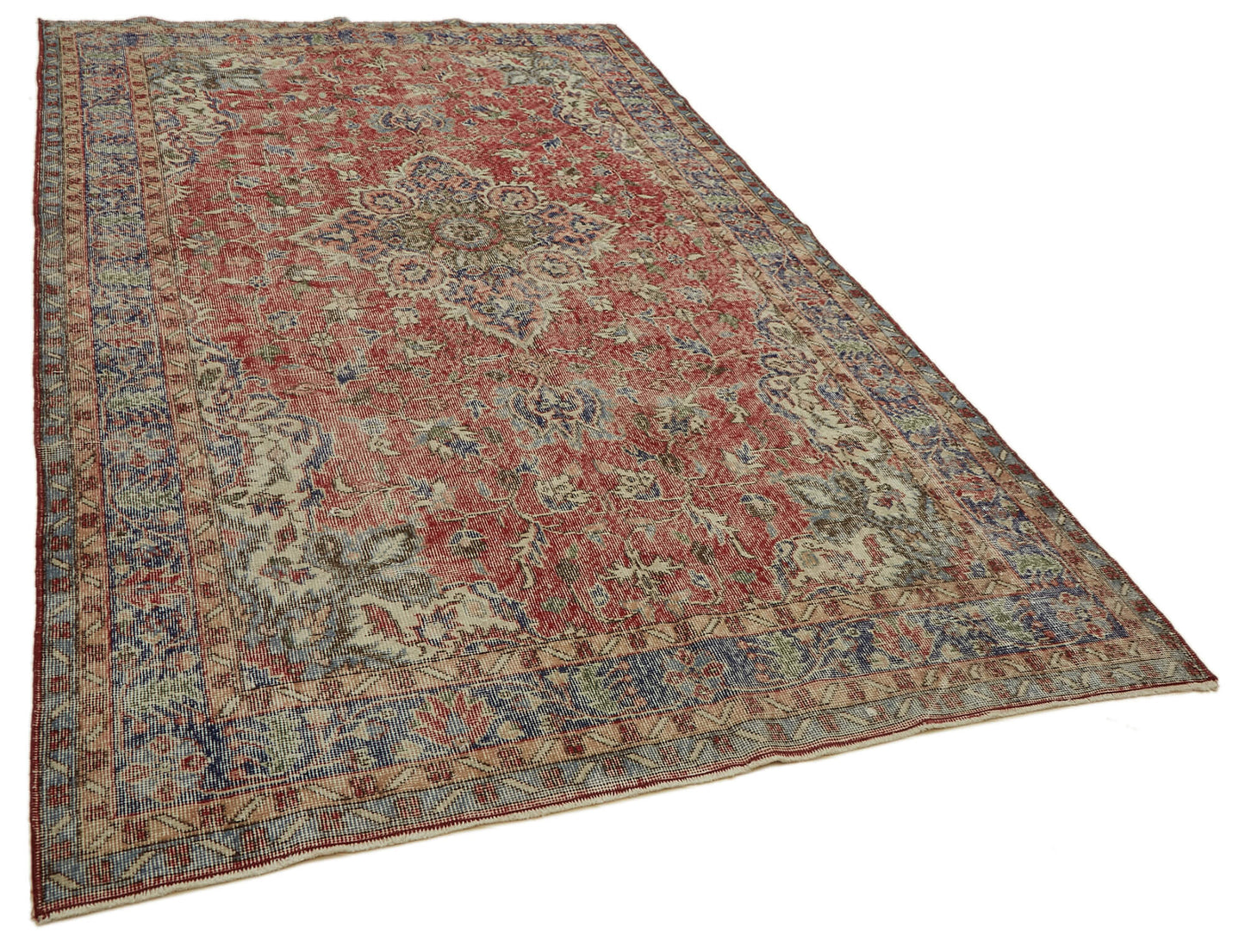 6x10 Beige Turkish Vintage Area Rug - 46121