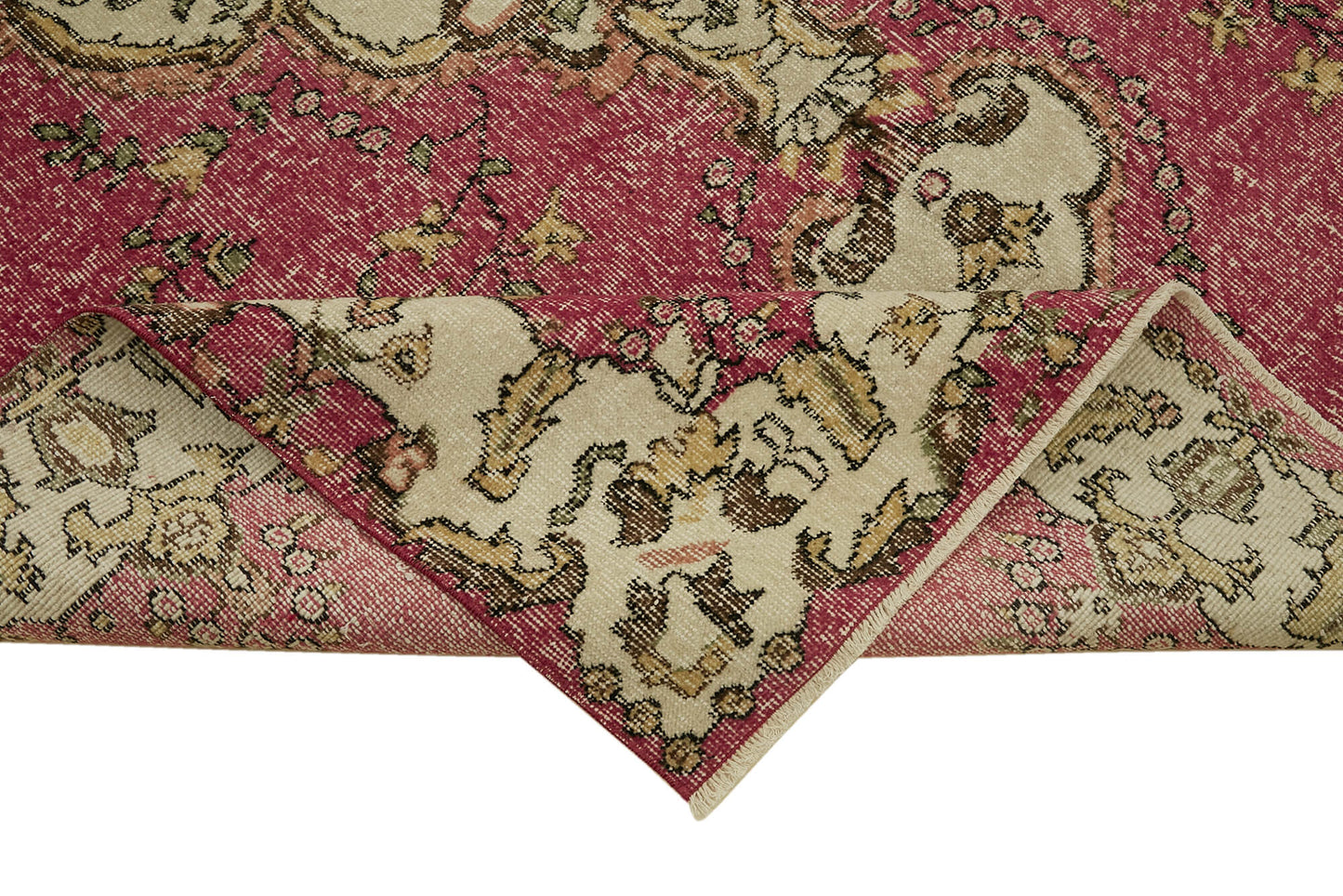 6x10 Beige Turkish Vintage Area Rug - 46123
