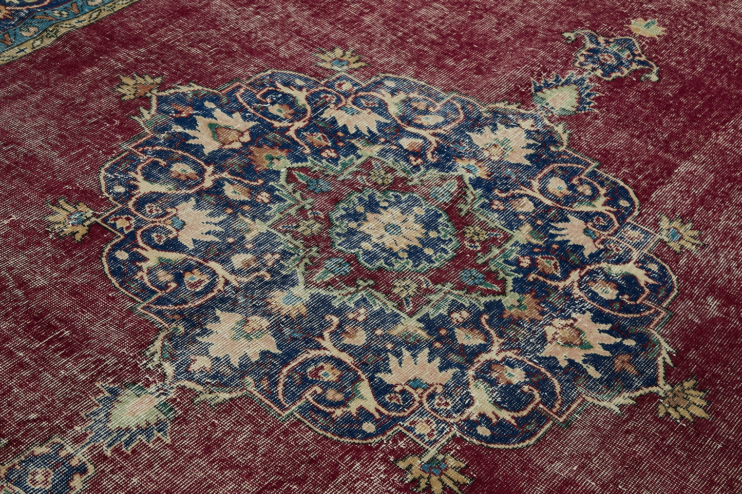 7x10 Beige Turkish Vintage Area Rug - 46126