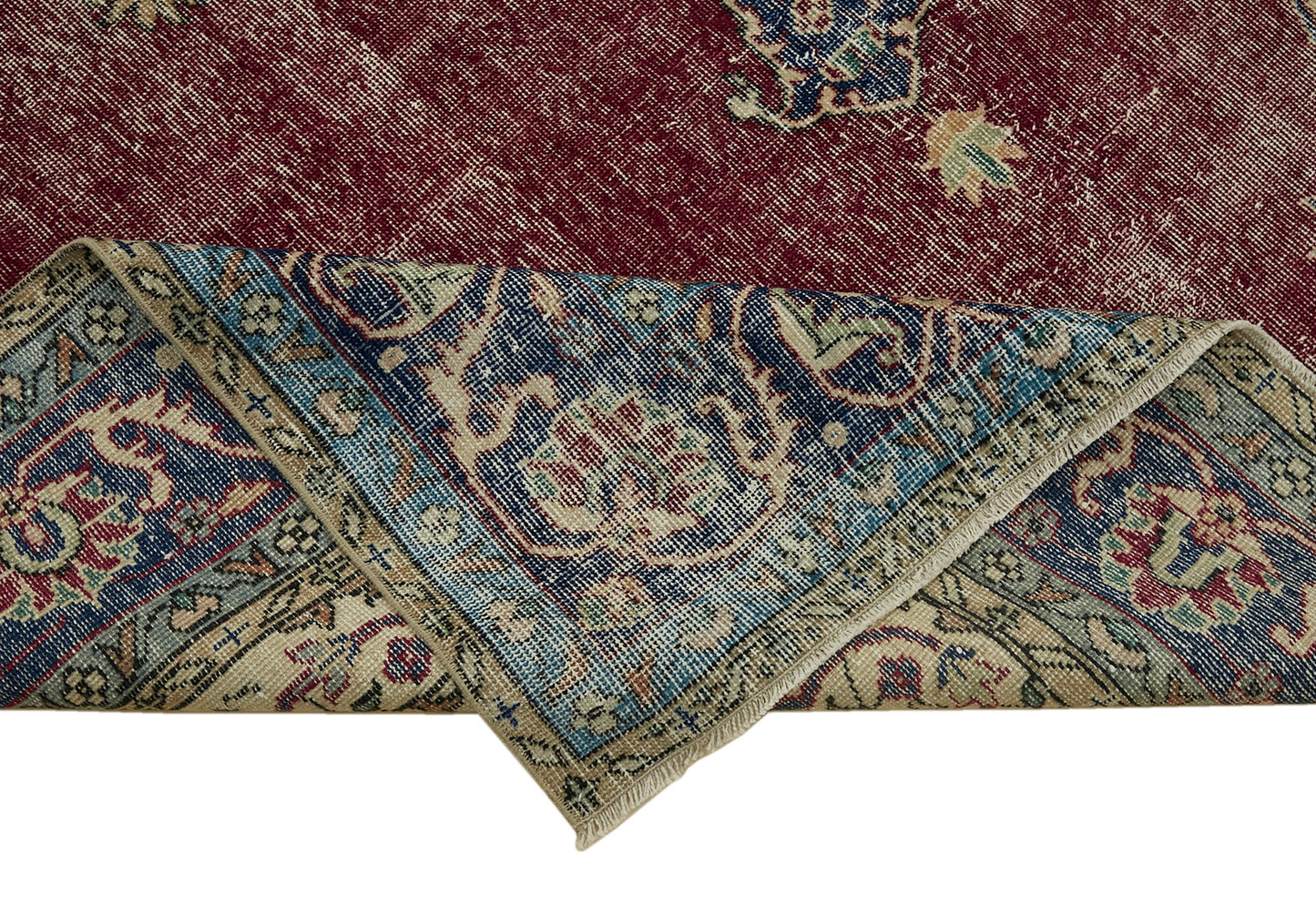 7x10 Beige Turkish Vintage Area Rug - 46126