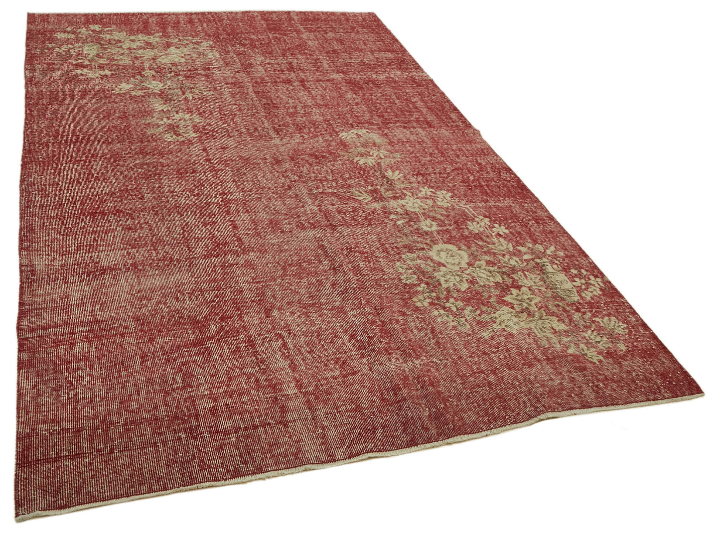 7x10 Beige Turkish Vintage Area Rug - 46128