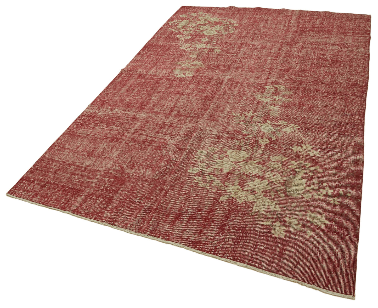 7x10 Beige Turkish Vintage Area Rug - 46128